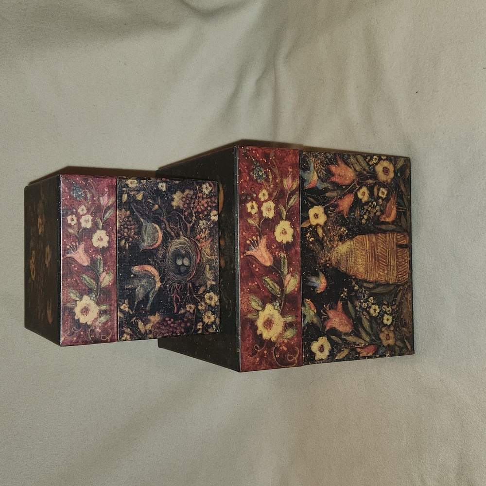 Nesting Boxes Flowers and Birds (2) by Bob's Boxes Primitives